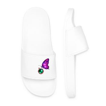 Emerald Rebirth – Kosmischer Schmetterling - Männer Badelatschen - Weiß - Vorne
