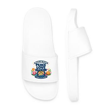 Peace Love Bloom Flowers Peace Boho Statement - Men’s Pool Sliders - white - Front