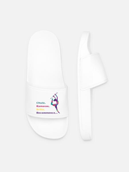 Chute-_Ramasse-_Recommence-- - Claquettes Homme - blanc