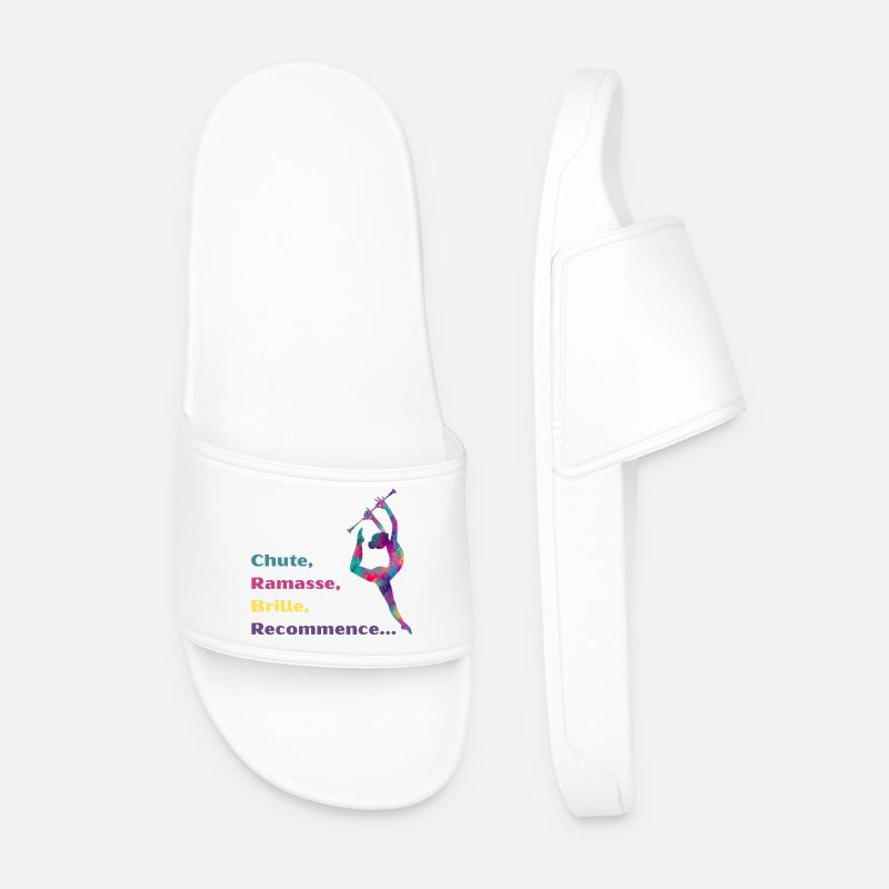 Chute-_Ramasse-_Recommence-- - Claquettes Homme - blanc