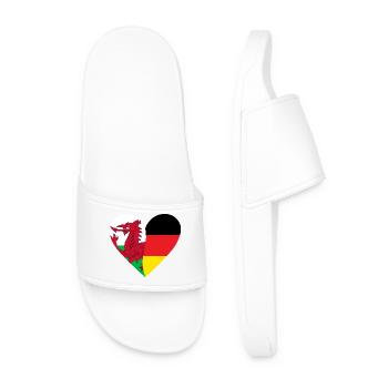 Dragon Flag Heart Design Wales - Claquettes Homme - blanc - Devant