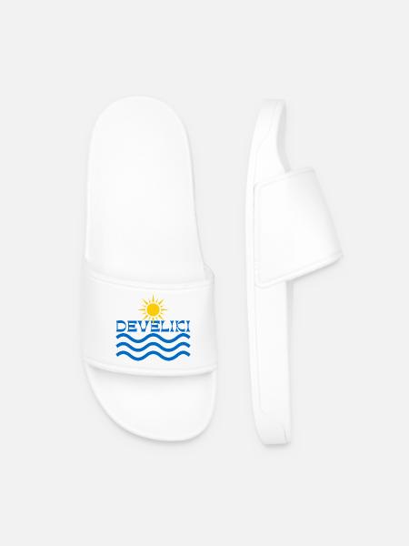Develiki Sunrise Waves Emblem - Men’s Pool Sliders - white