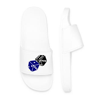 Blue Cube Minimal Design - Men’s Pool Sliders - white - Front