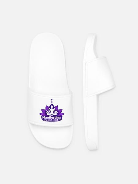 Manifesting my next snack - Men’s Pool Sliders - white