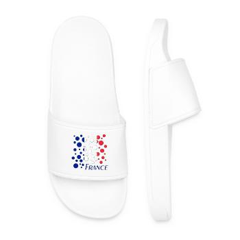 Motif français de points circulaires - Claquettes Homme - blanc - Devant