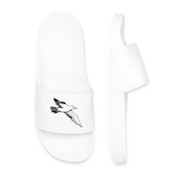 Flying Seagull – Illustration - Men’s Pool Sliders - white - Front
