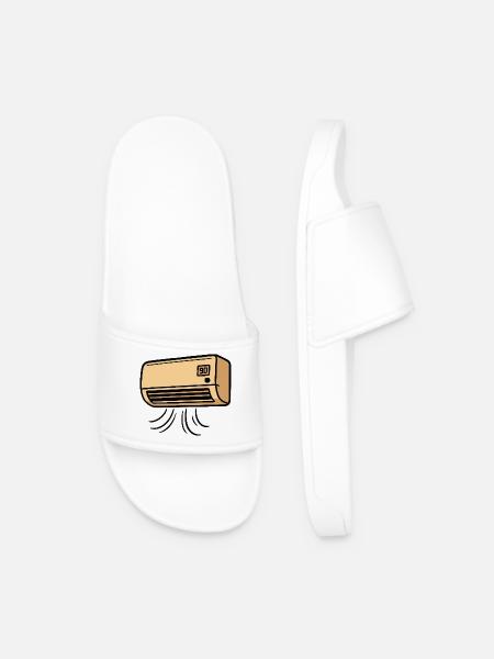 AC retro cartoon with paws - Men’s Pool Sliders - white