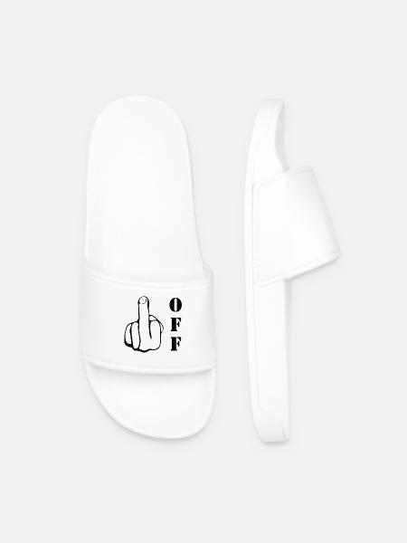 Fuck off - Men’s Pool Sliders - white
