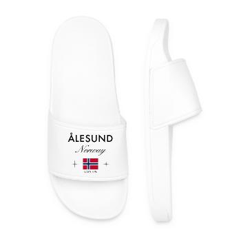 Ålesund, Norvège, coordonnées, voyage, souvenir - Claquettes Homme - blanc - Devant