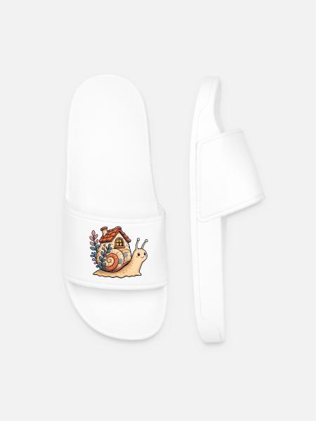 Snail shell illustration - Men’s Pool Sliders - white