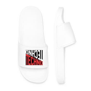 Inverse Techno Typography - Men’s Pool Sliders - white - Front