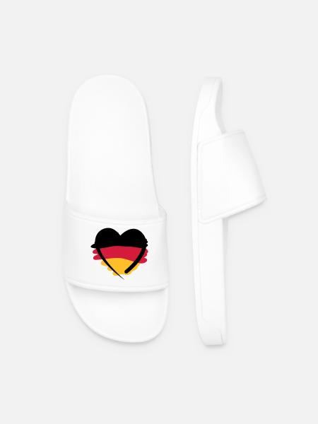 Deutschland Herz - Männer Badelatschen - Weiß