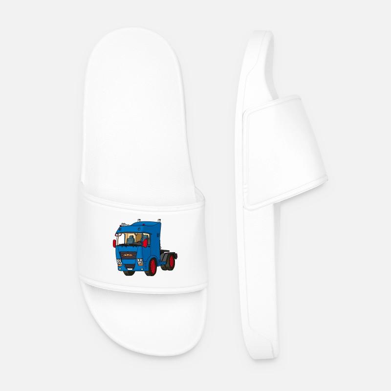 Blue tractor - Men’s Pool Sliders - white