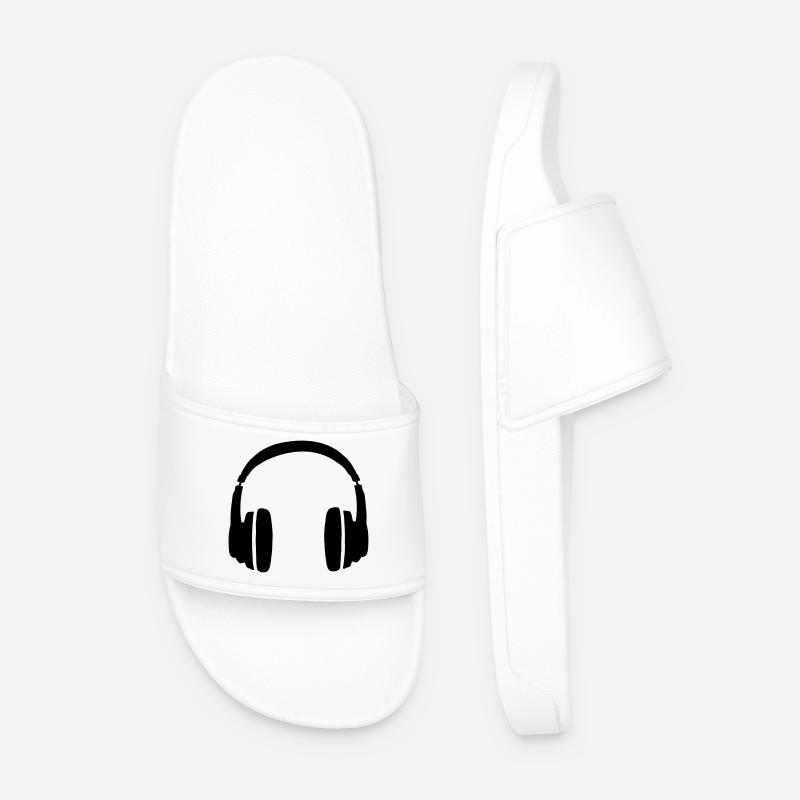 DJ Headphone - Kopfhörer - Männer Badelatschen - Weiß