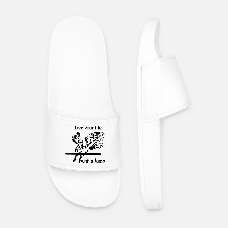 Agility Australian Shepherd Aussie - Men’s Pool Sliders - white