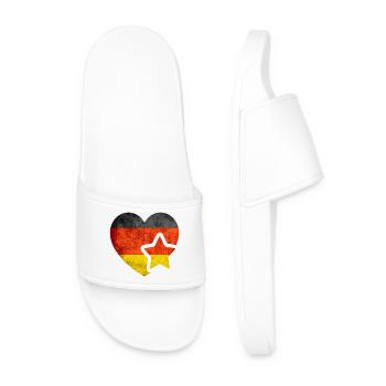 Mon coeur pour l'Allemagne - Drapeau allemand - Claquettes Homme - blanc - Devant