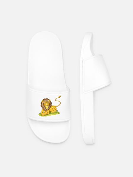 casual lion - Men’s Pool Sliders - white