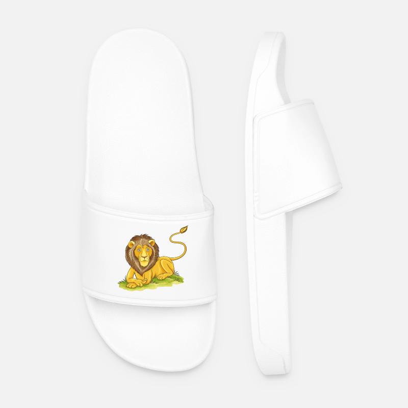 lässiger Löwe - Männer Badelatschen - Weiß