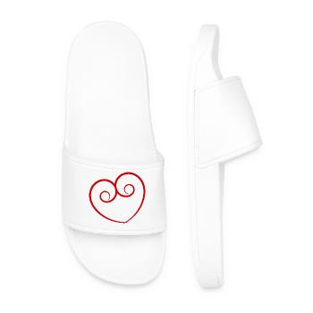 HERZ. HERZ. HEILIGER VALENTINSTAG. LIEBE. LIEBE. HERZ - Männer Badelatschen - Weiß - Vorne