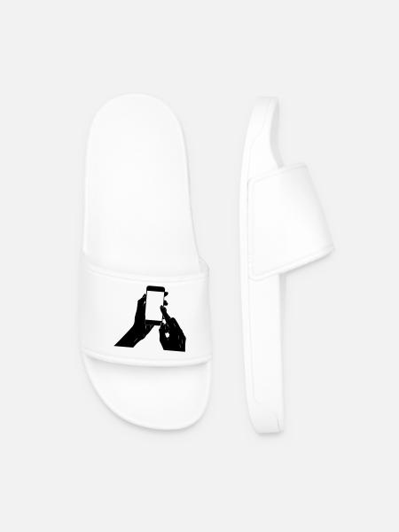 smartphone in your hands - Men’s Pool Sliders - white