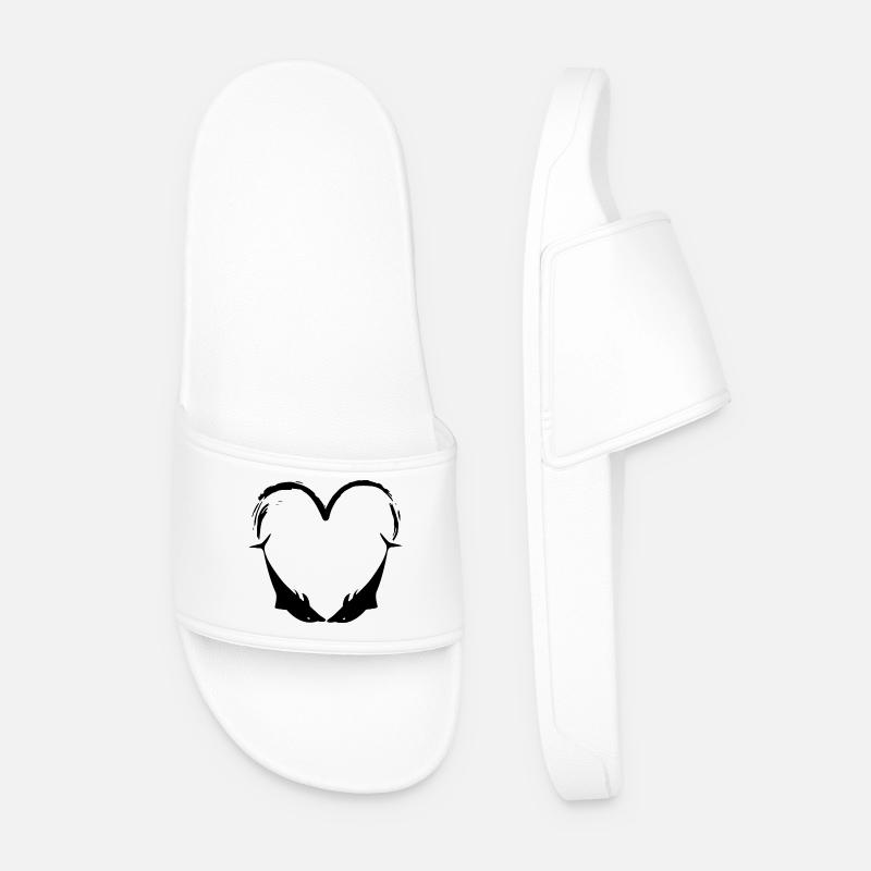 Delfin Design Delfine Liebe - Männer Badelatschen - Weiß