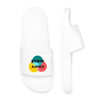 BONNE ANNEE. SAINT SYLVESTRE. NOUVELLE ANNÉE - Claquettes Homme - blanc - Devant