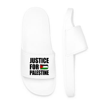 Justice for palestine - Men’s Pool Sliders - white - Front