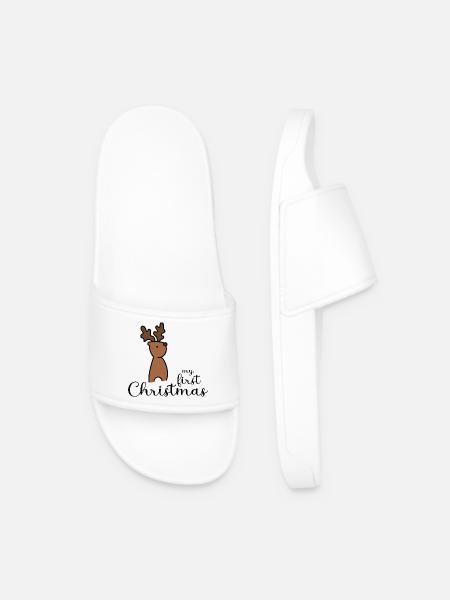 My First Christmas Design - Men’s Pool Sliders - white