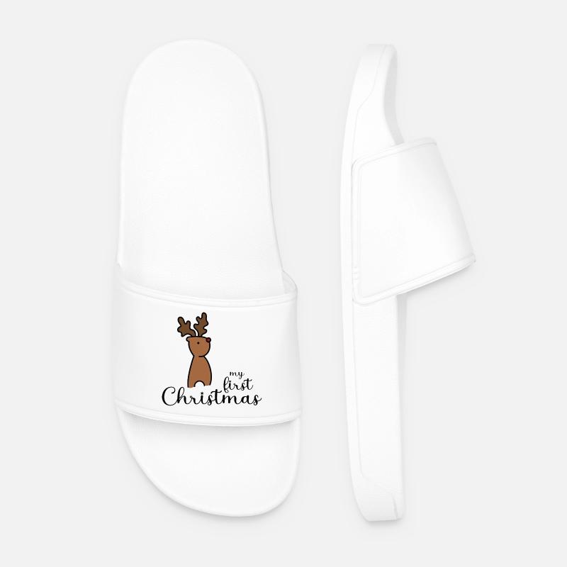 My First Christmas Design - Men’s Pool Sliders - white