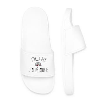 J'peux pas j'ai Pétanque / Boules de Pétanque  - Claquettes Homme - blanc - Devant
