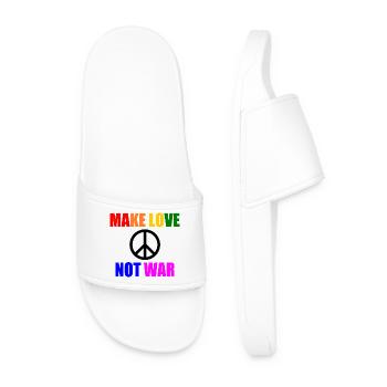 Make love not war - Männer Badelatschen - Weiß - Vorne