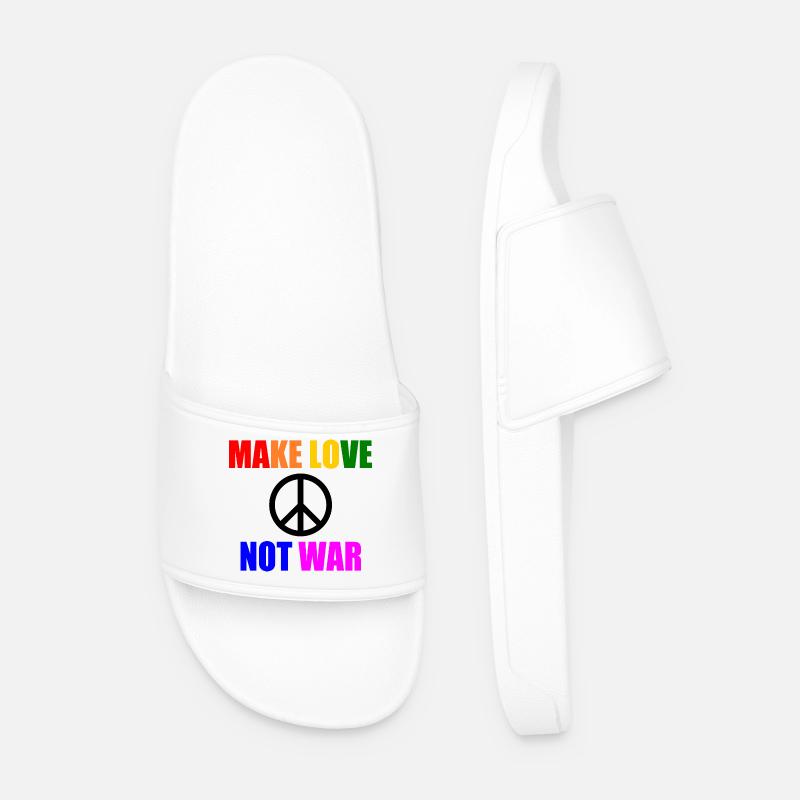 Make love not war - Männer Badelatschen - Weiß