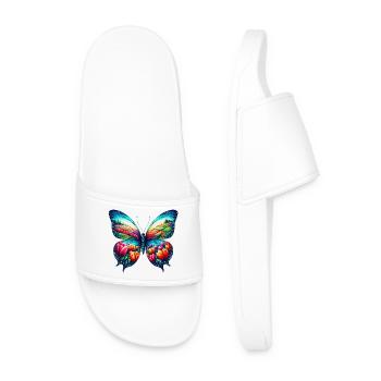 Papillon Fleurs Tulipes Tulipe Hollande - Claquettes Homme - blanc - Devant