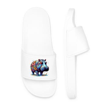 Hippopotamus - Men’s Pool Sliders - white - Front