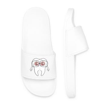 Une adorable dent portant des lunettes - Claquettes Homme - blanc - Devant