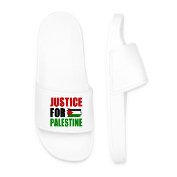 justice for palestine - Männer Badelatschen - Weiß - Vorne
