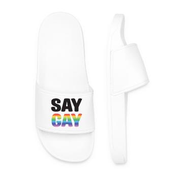 Mois de la fierté LGBT - Say Gay - Claquettes Homme - blanc - Devant