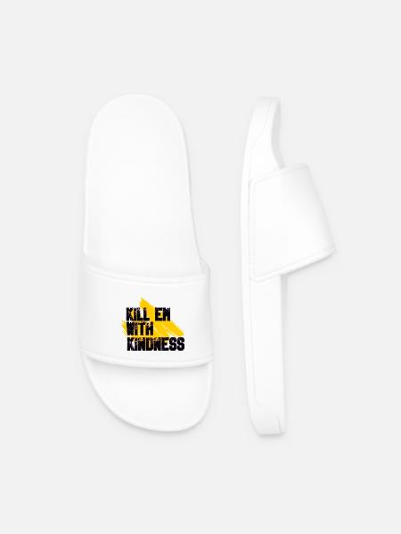 Kill them with kindness - Men’s Pool Sliders - white