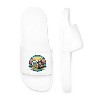 Camping Camper Caravan - Men’s Pool Sliders - white - Front