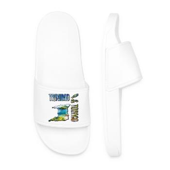 Watercolor Map Trinidad and Tobago - Men’s Pool Sliders - white - Front
