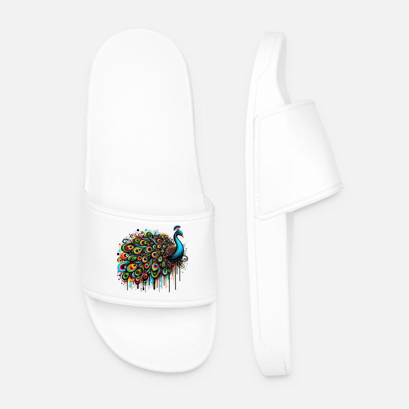 Pfau - Männer Badelatschen - Weiß