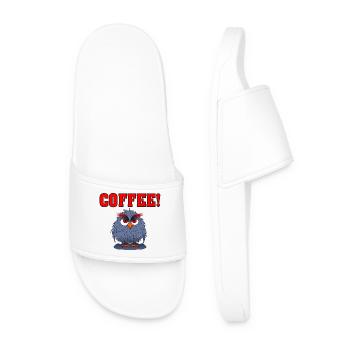 Owl COFFEE RED - Men’s Pool Sliders - white - Front