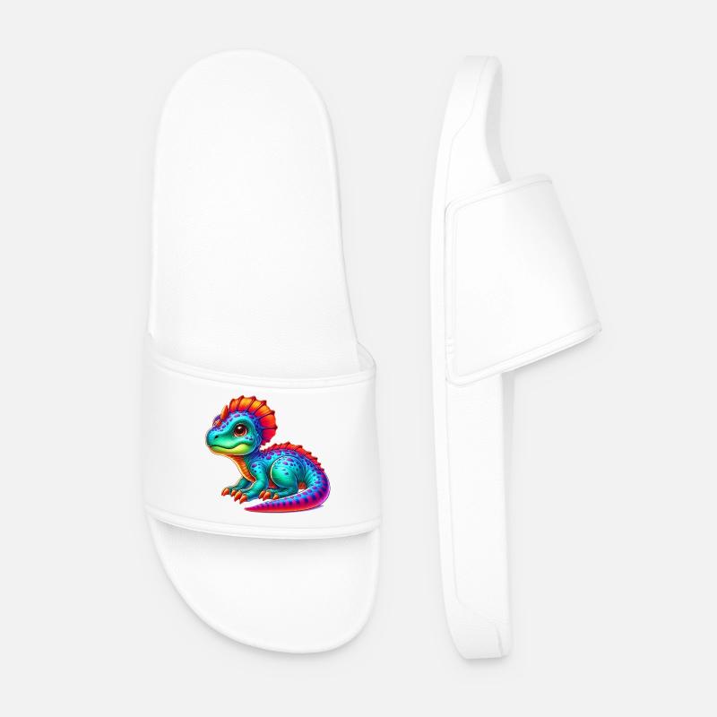 Dinosaur - Men’s Pool Sliders - white