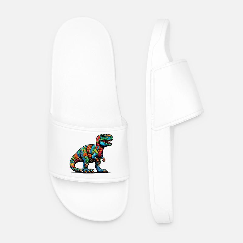 Dinosaur - Men’s Pool Sliders - white
