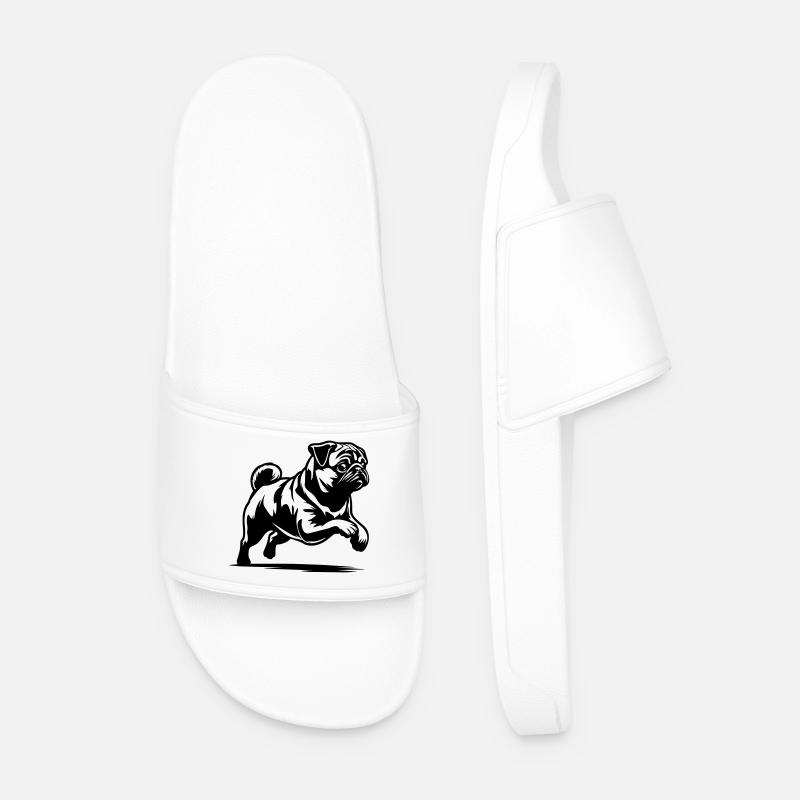 Pug - Men’s Pool Sliders - white