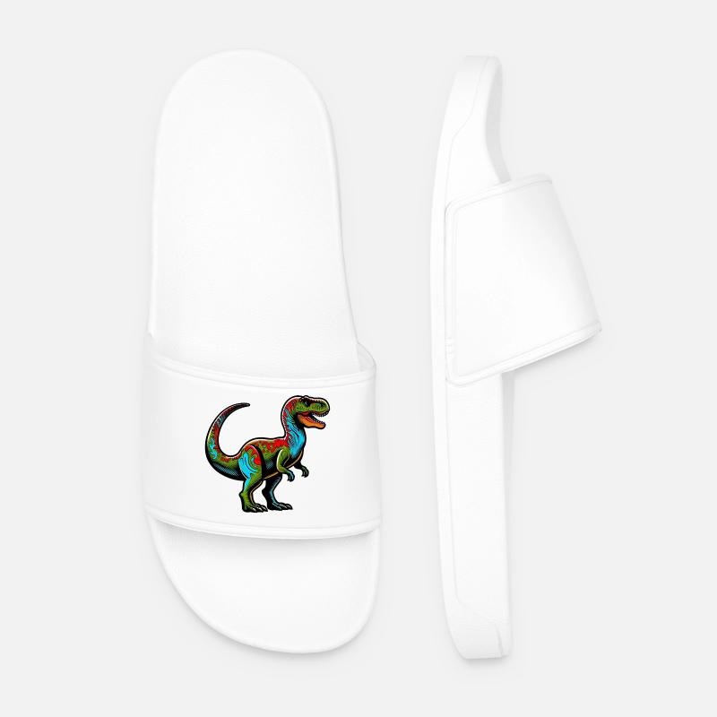 Dinosaur - Men’s Pool Sliders - white