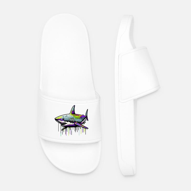 Hai - Männer Badelatschen - Weiß