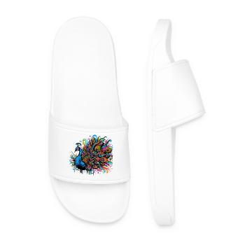 Peacock - Men’s Pool Sliders - white - Front