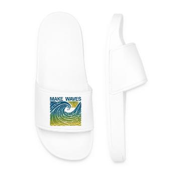 Make Waves - Men’s Pool Sliders - white - Front