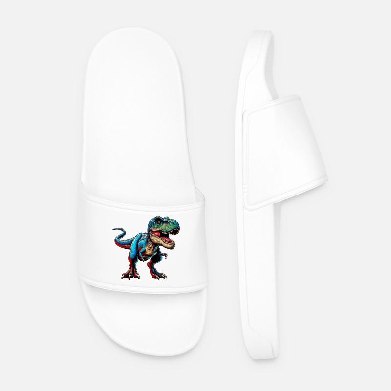 Dinosaur - Men’s Pool Sliders - white